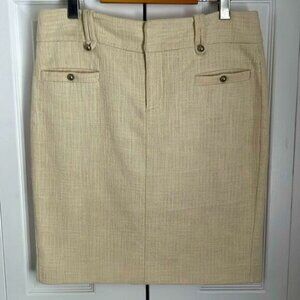 Club Monaco Cream Cotton Tweed Skirt Size 8